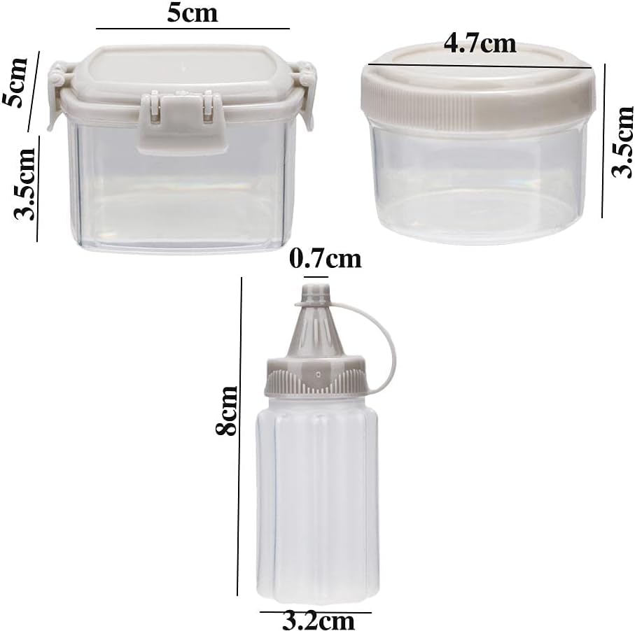 Baolaili 4Pcs Mini Jam Squeeze Bottle Jar Sauce Seasoning Box With Lid, Squeeze Bottle Portable Pp Kitchen Easy Clean Spices Sto