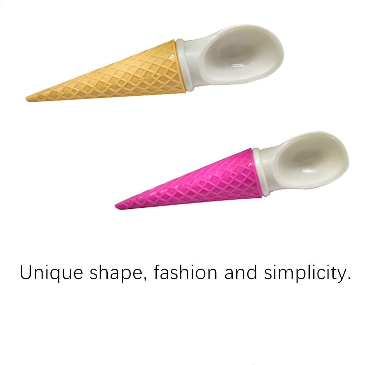 Beetoo Cone-Shaped Ice Cream Scoops, 2Pcs Ice Cream Scoops, Professional No-Slip Handle Plastic Ice Cream Scooper For Cookie Dou