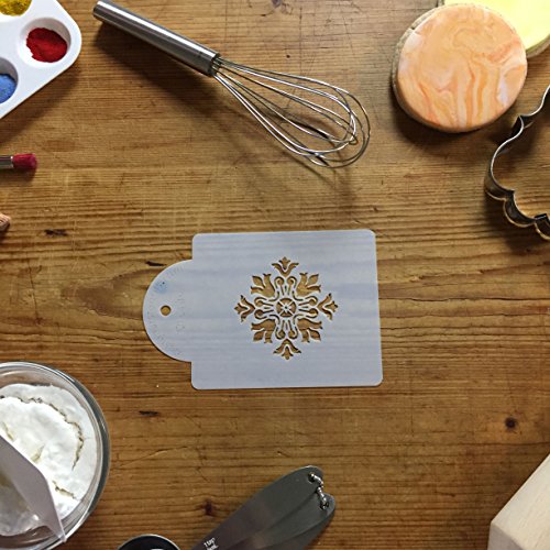 Designer Stencils Single Rosette Medallion Cake Stencil, Beige/Semi-Transparent