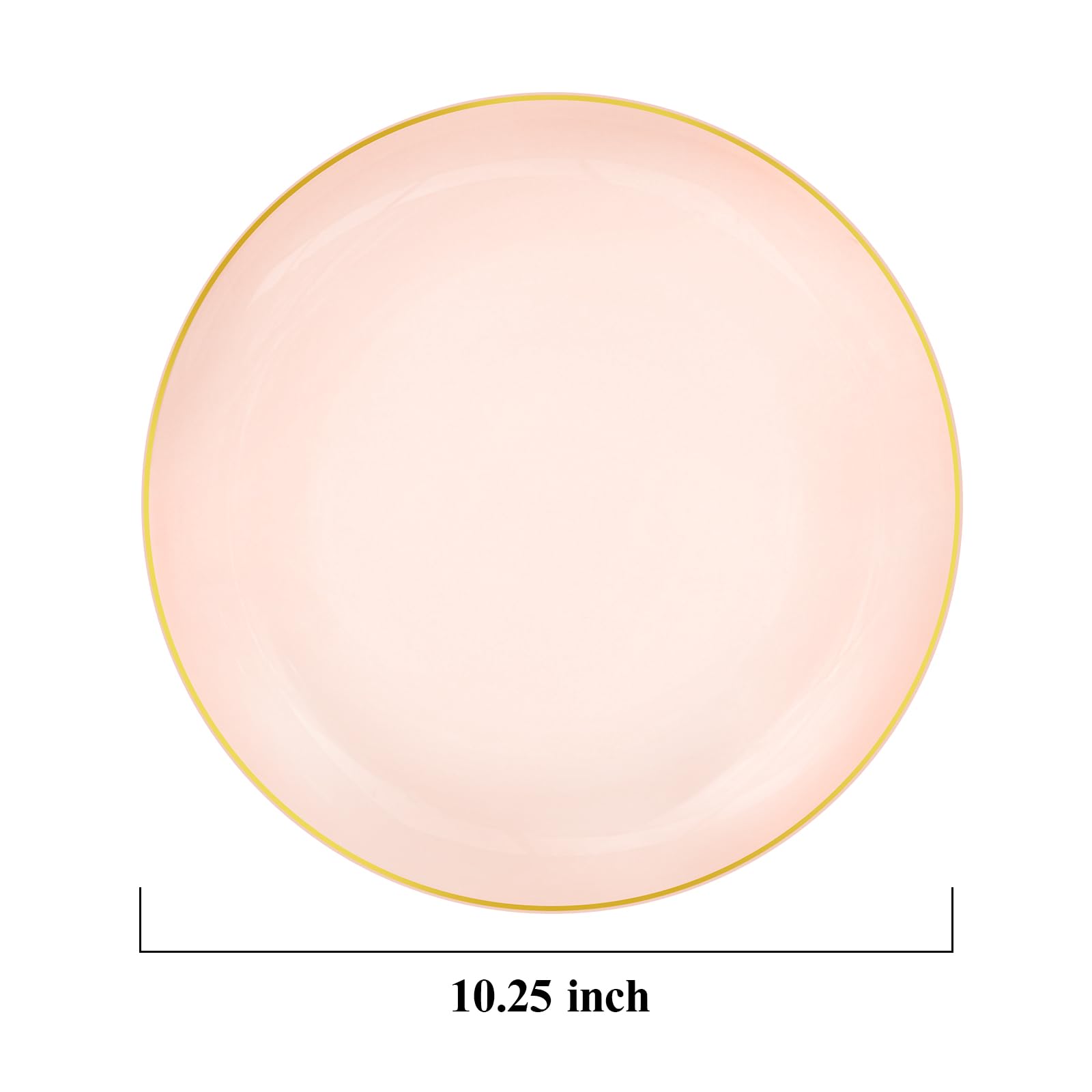 Bestluck 100Pcs Pink Gold Plastic Plates, 10.25 Inch Pink Pastic Plates, Pink Disposable Plates, Pink Dinner Plates For Party, W