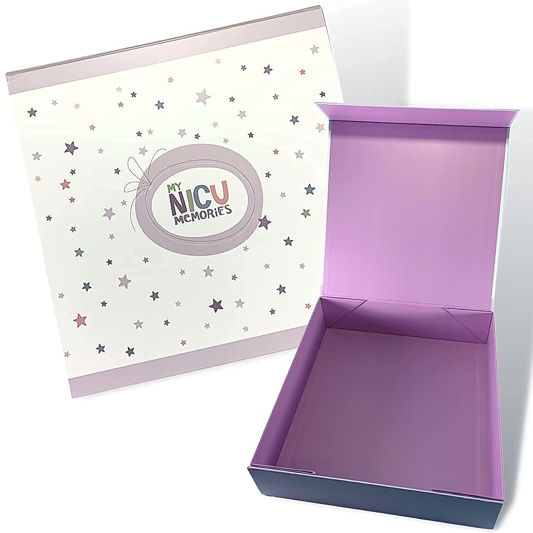 'My Nicu Memories'' Keepsake Box - Magnet Closure Box For Storing Nicu Memorabilia (White, Large)