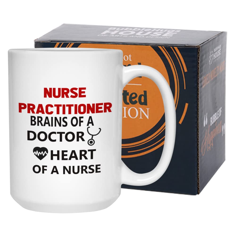 Bubble Hugs Nurse Practitioner Mug 15 Oz For Nursing Student Nurses Practitioners, White