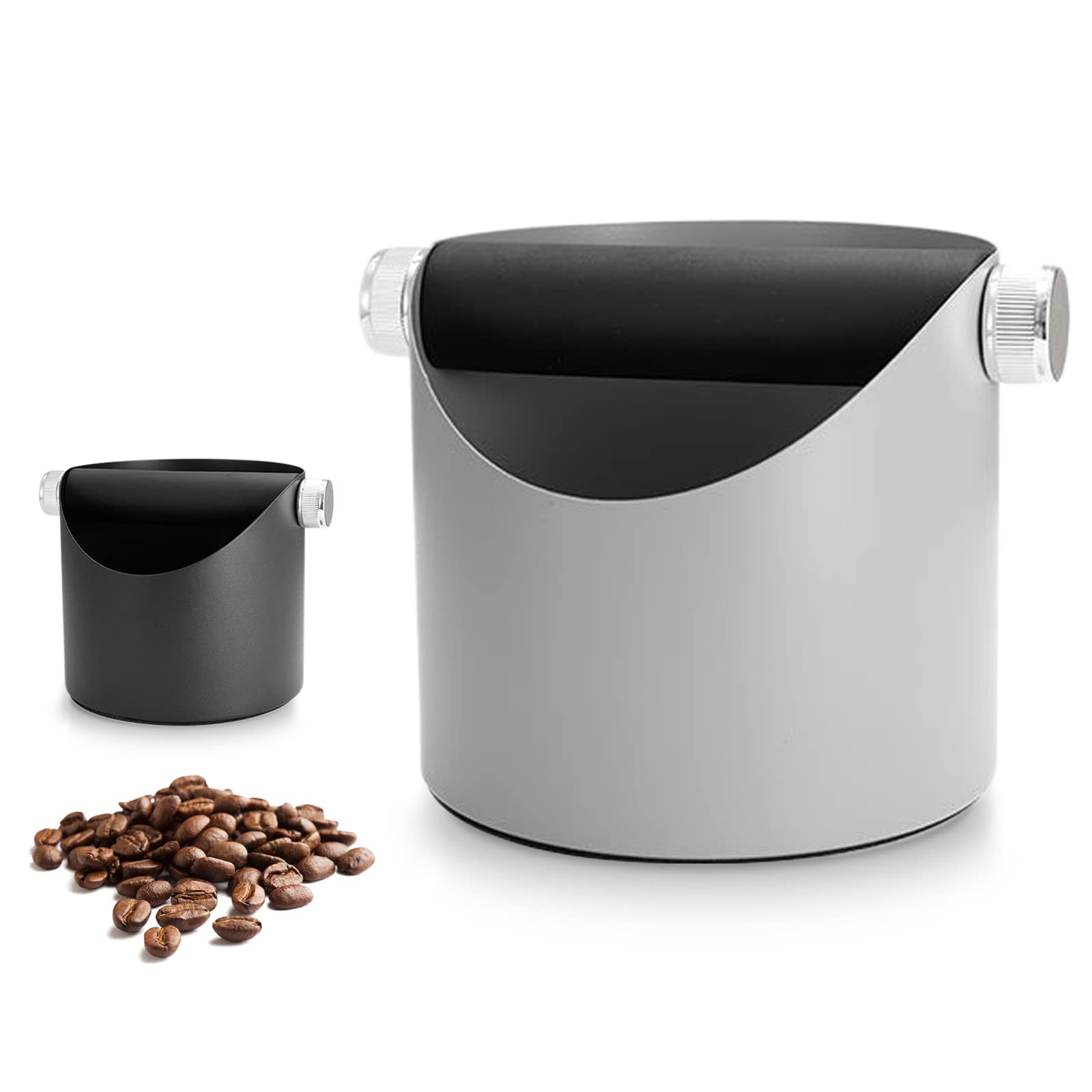 Ompellus Espresso Knock Box, Large Capacity & Non-Slip Base Coffee Knock Box, Barista Tools, Espresso Machine Accessories (Gray-