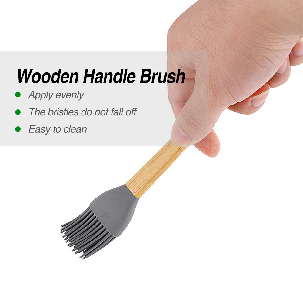 Silicone Spatula, 5 Pack Mini Spatulas Scrapers With Bamboo Handle For Cooking Baking Nonstick Cookware Kitchen Utensils High He