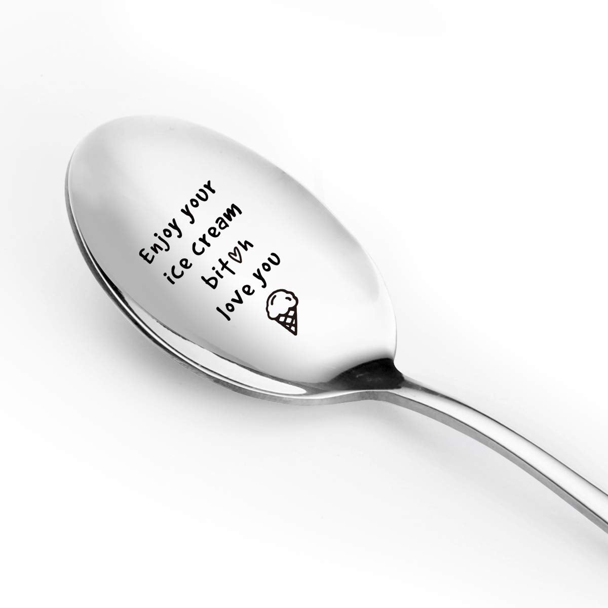 Aakihi Funny Ice Cream Spoon Engraved Stainless Steel For Best Friends Women Friends Ice Cream Spoon For Ice Cream Lover Besties