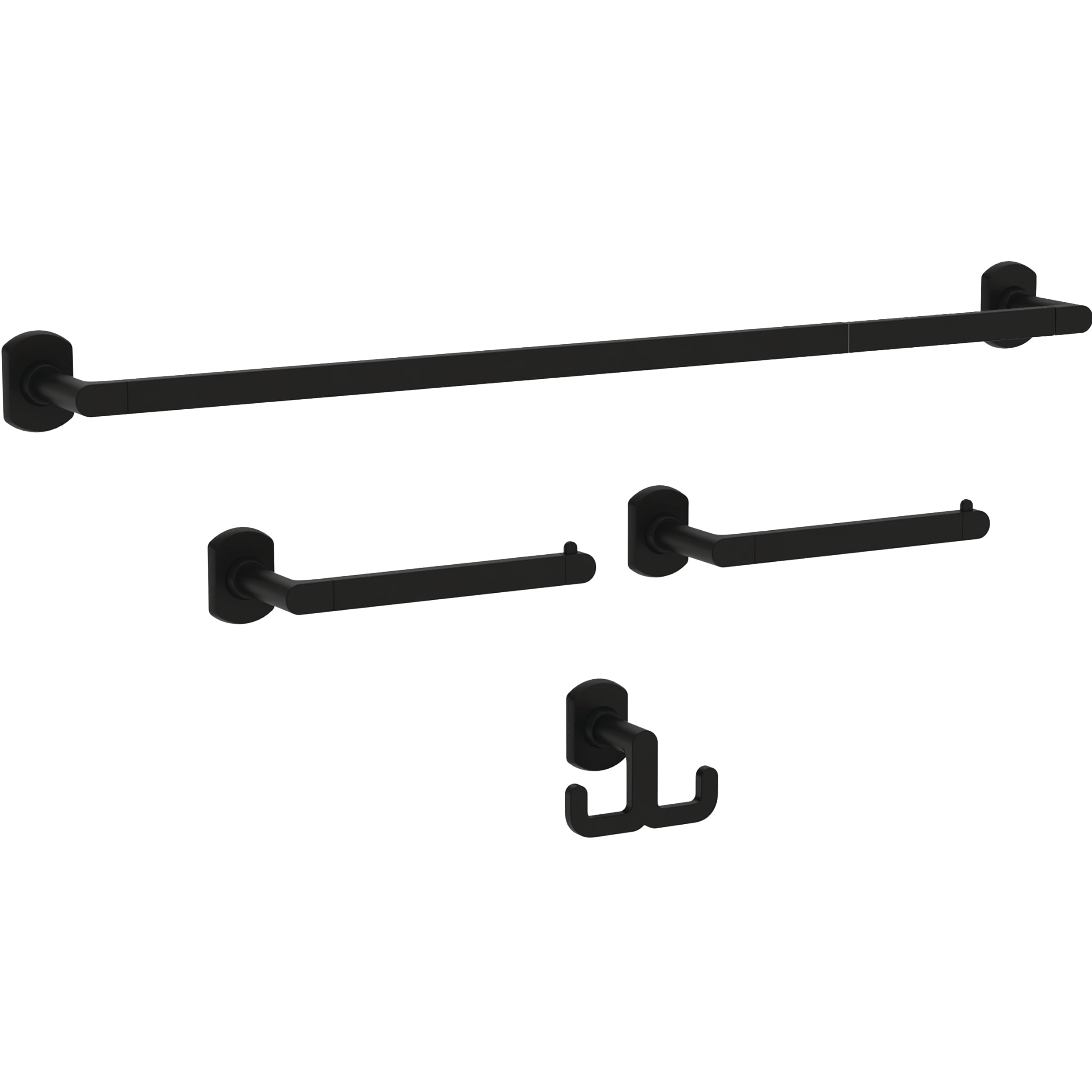 Franklin Brass Grnv64-Mb Granville 4-Piece Bath Hardware, Matte Black