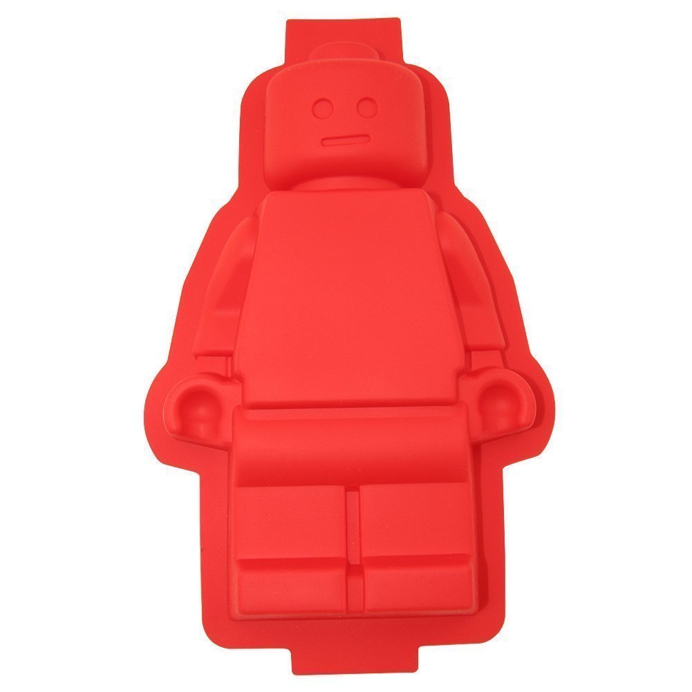 Cherion 1 Large Figure Robot Silicone Cake Mold Red Color, Cute Silicone Cake Pan For Kids And Adults, As Gift