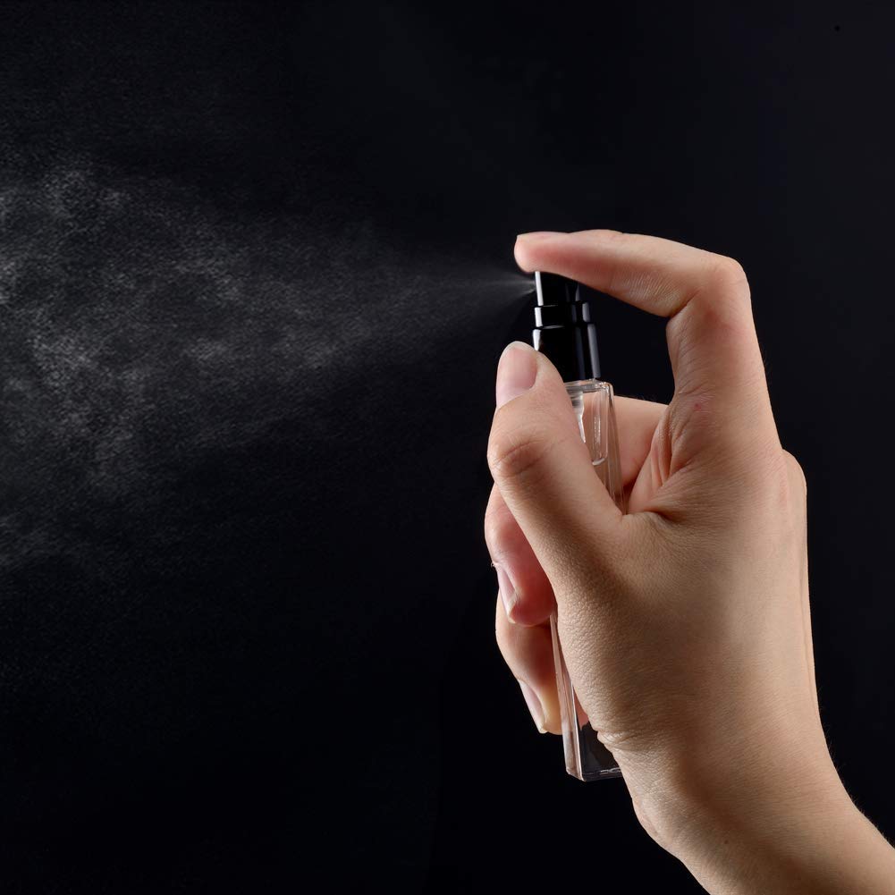 Elfenstall - 5Pcs 10Ml 1/3Oz Black Silver Metal Spray Bottle Refill Perfume Hydrating Fragrance Fine Mist Atomizer Cosmetic Cont