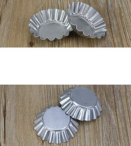 Aeyistry 10 Pcs Stainless Steel Mini Tart/Pie Pans Reusable Tartlet Cupcake Baking Mold For Pies, Quiche Bakeware, Cheese Cakes,