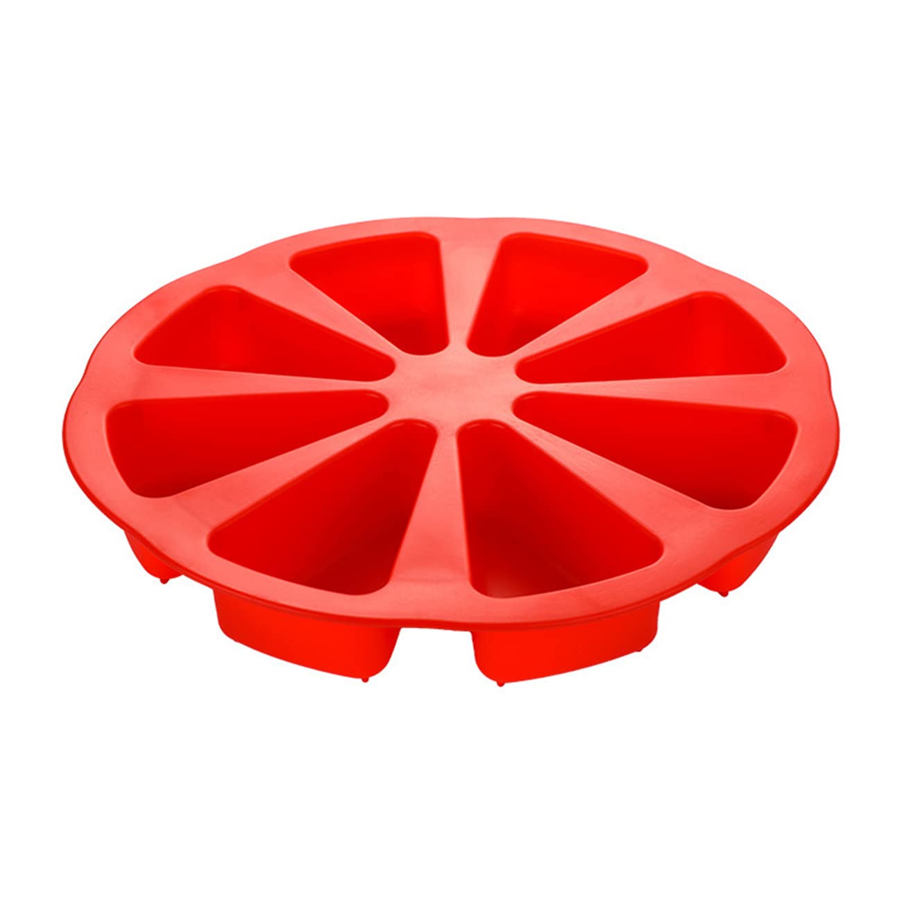 Cdybox Triangle Cavity Cake Pan Silicone Cake Mould 8 Hole Orange Shaped Pizza Pan For Ovens Microwaves Diy Baking Tool 2 Pieces