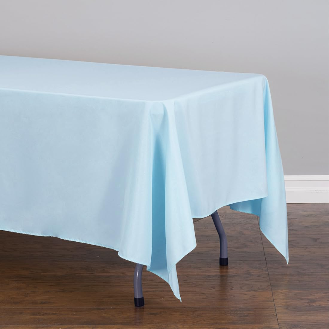 Ltc Linens 10 Pack Baby Blue Rectangular Tablecloths 70 X 120 Inch For 6 Or 8 Feet Rectangle Banquet Tables With Half-Drop - Sta