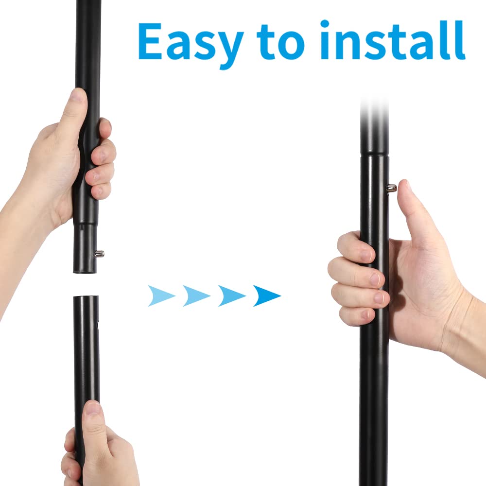 Fishat Black Simple Standard 2 Double Rod Clothing Metal Garment Rack For Hanging Clothes, Rolling Clothes Organizer With Mobile