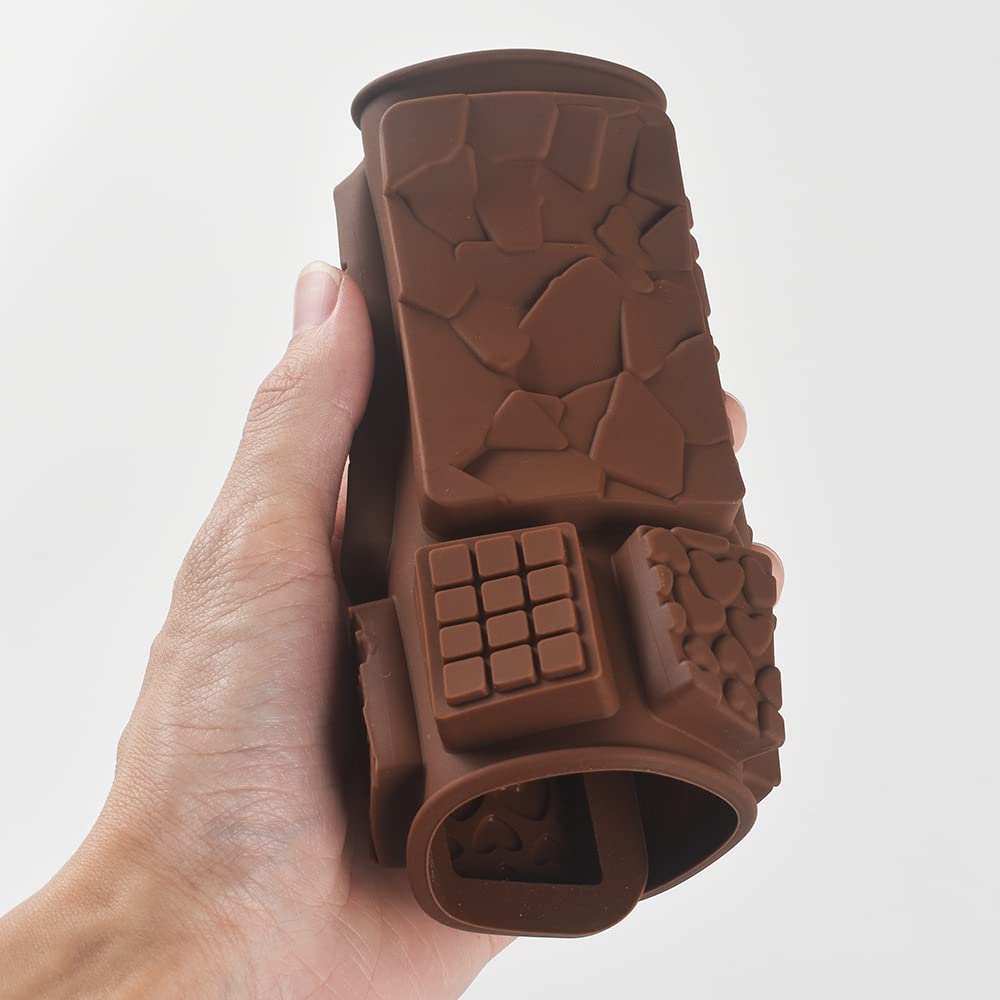 Cozihom Break Apart Silicone Chocolate Molds, Chocolate Bar Molds, Homemade Protein And Energy Bar Molds, 5 Packs