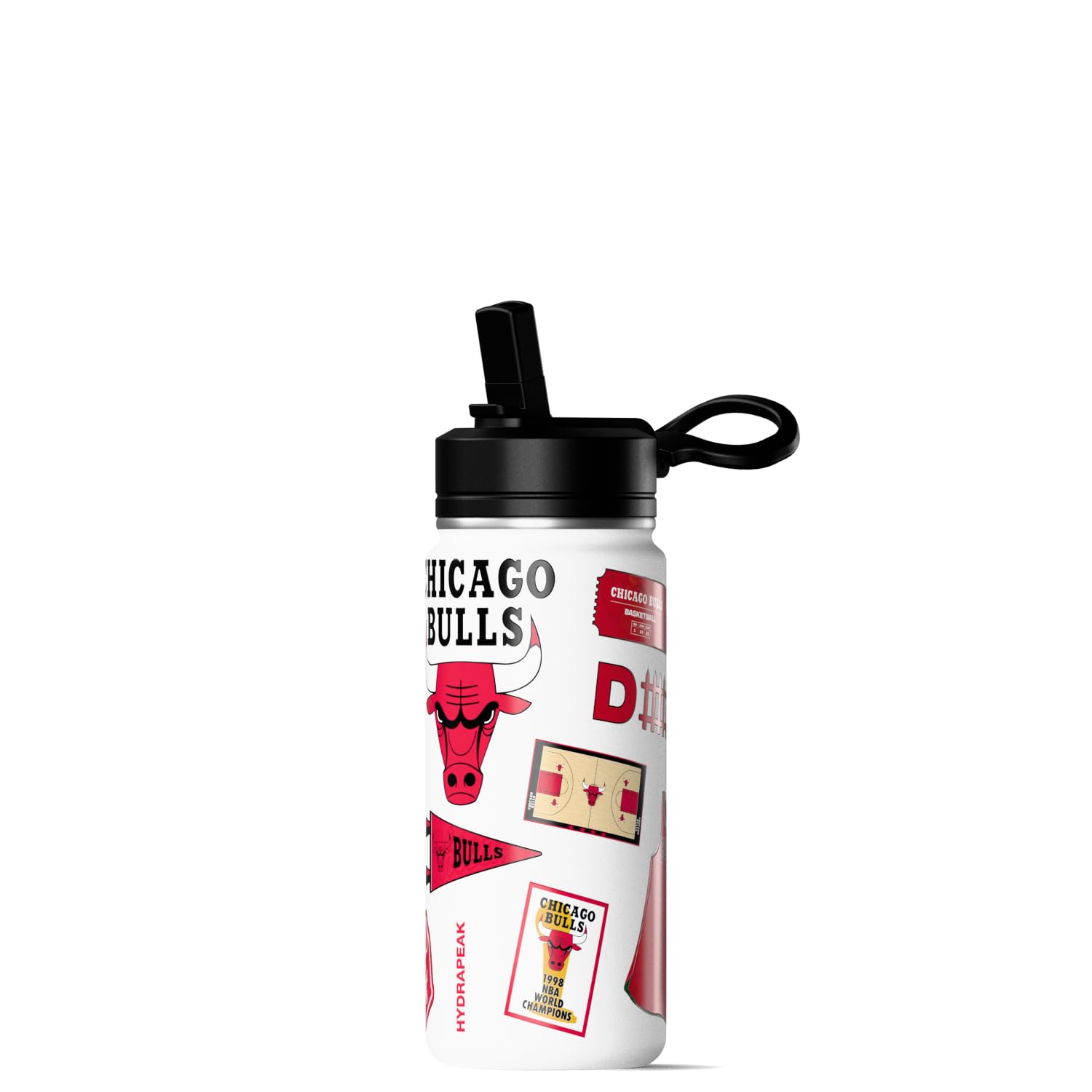 Hydrapeak x NBA Officially Licensed Chicago Bulls 20 oz Active Water Bottle with Chug Lid and Handle Reusable Stainless Steel Do