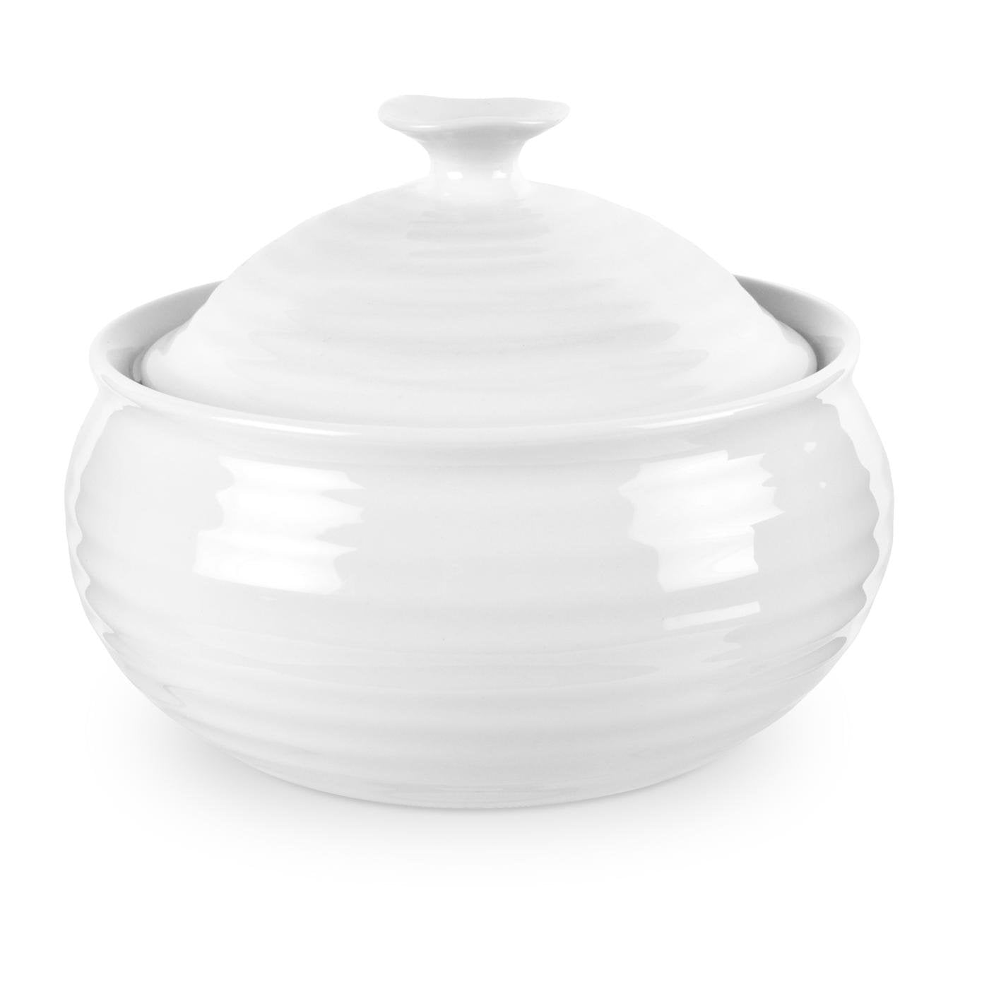 Portmeirion Sophie Conran Mini Baking Dish | 24 fl. oz. White Round Dishware with Lid | Made from Fine Porcelain | Dishwasher an
