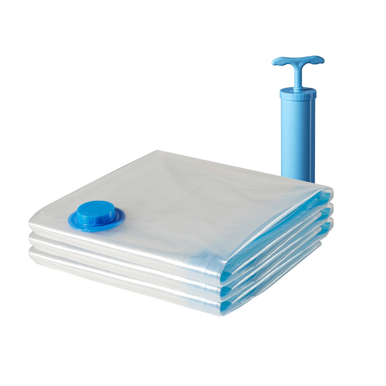 Amazon Brand  Solimo Vacuum Storage Bags For Travel|Space Saver|Airtight Reusable Ziplock With Hand Pump|Compression Storage Ba