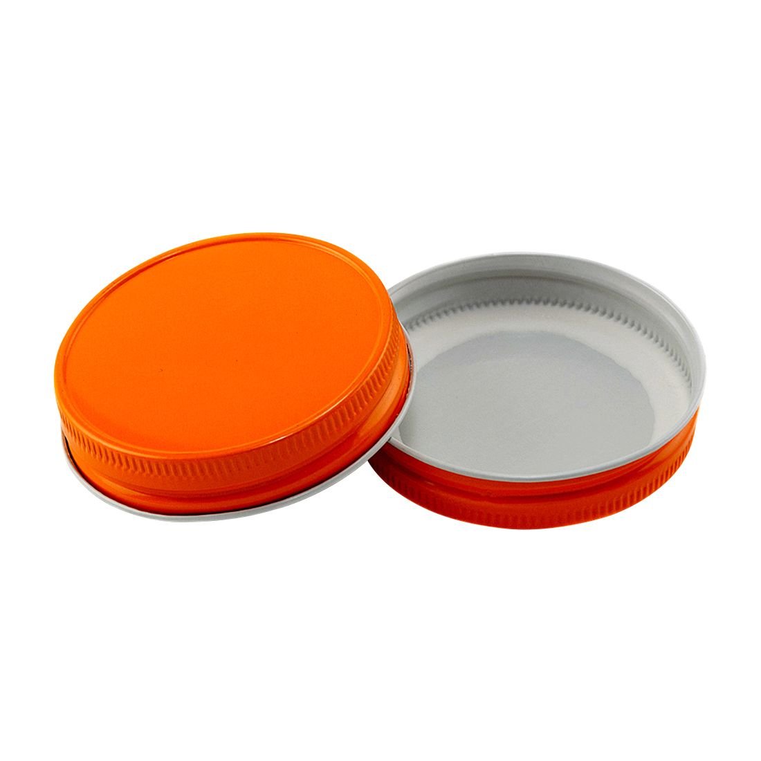 Nakpunar 12 Pcs Orange Mason Jar Lids With Plastisol Liner (Orange)