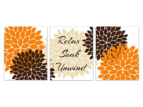 Bathroom Art Relax Soak Unwind, Set Of (3) 5''X7'' Unframed Prints - Bath92-5X7