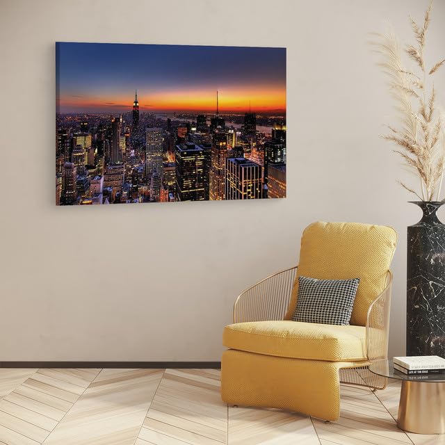 TRUECANVAS New York Skyline, Wooden Framed Canvas Paintings for Home Decor | Bedroom, Living Room,Wall Decoration | Wall Art Pai