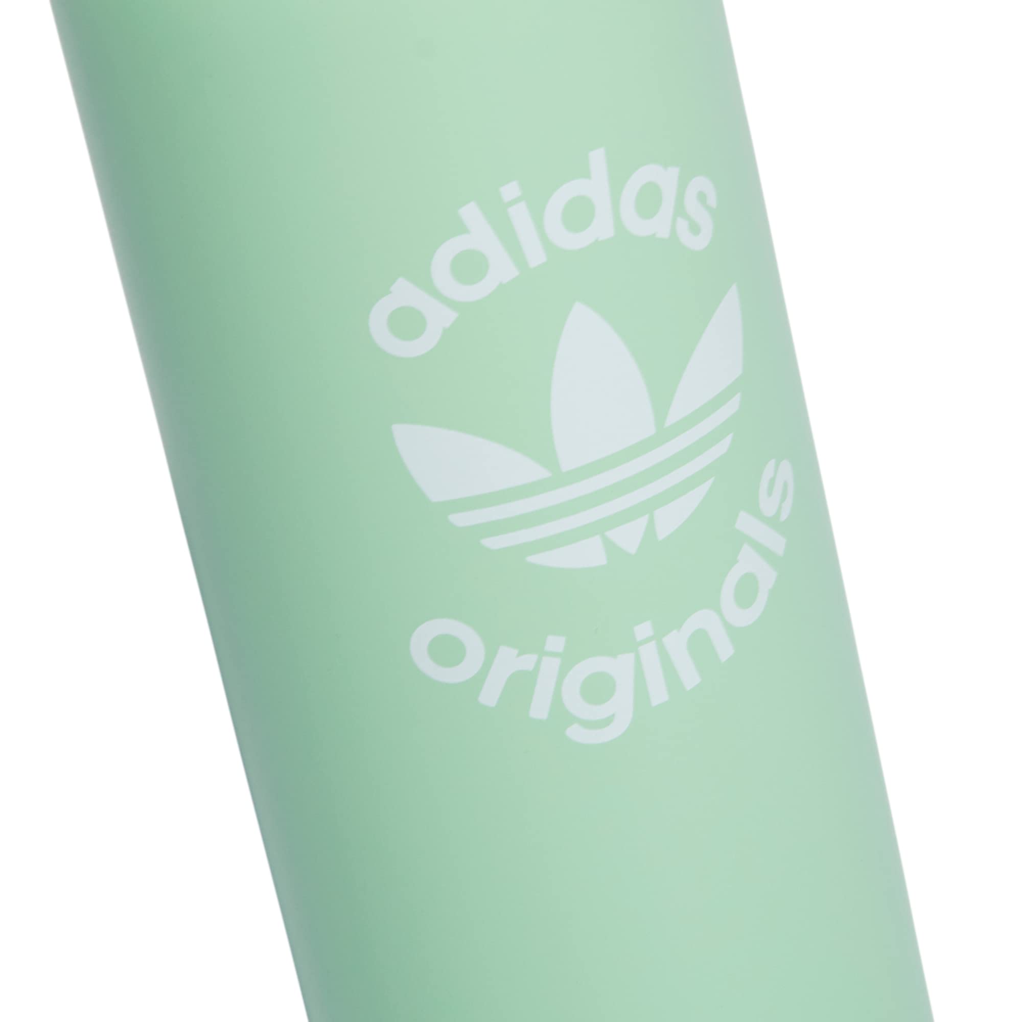 Adidas Originals 600 Ml (20 Oz) Metal Water Bottle, Hot/Cold Double-Walled Insulated 18/8 Stainless Steel, Glory Mint Green/Whit
