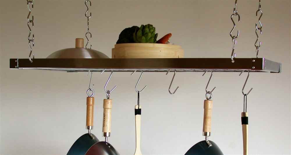 Taylor & Ng Track Rack Rectangular Ceiling Pot Rack - x18 - Chrome