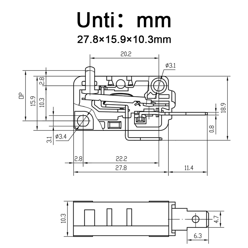 Yoiilnz(1 Normally Open)Kw3A Microwave Oven Door Interlock Switch 16A 125Vac/250Vac Microwave Oven Replacement Part Door Switch