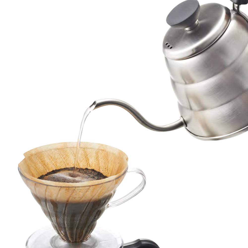 Hario V60 ''Buono'' Drip Kettle Stovetop Gooseneck Coffee Kettle 1.0L, Stainless Steel, Silver
