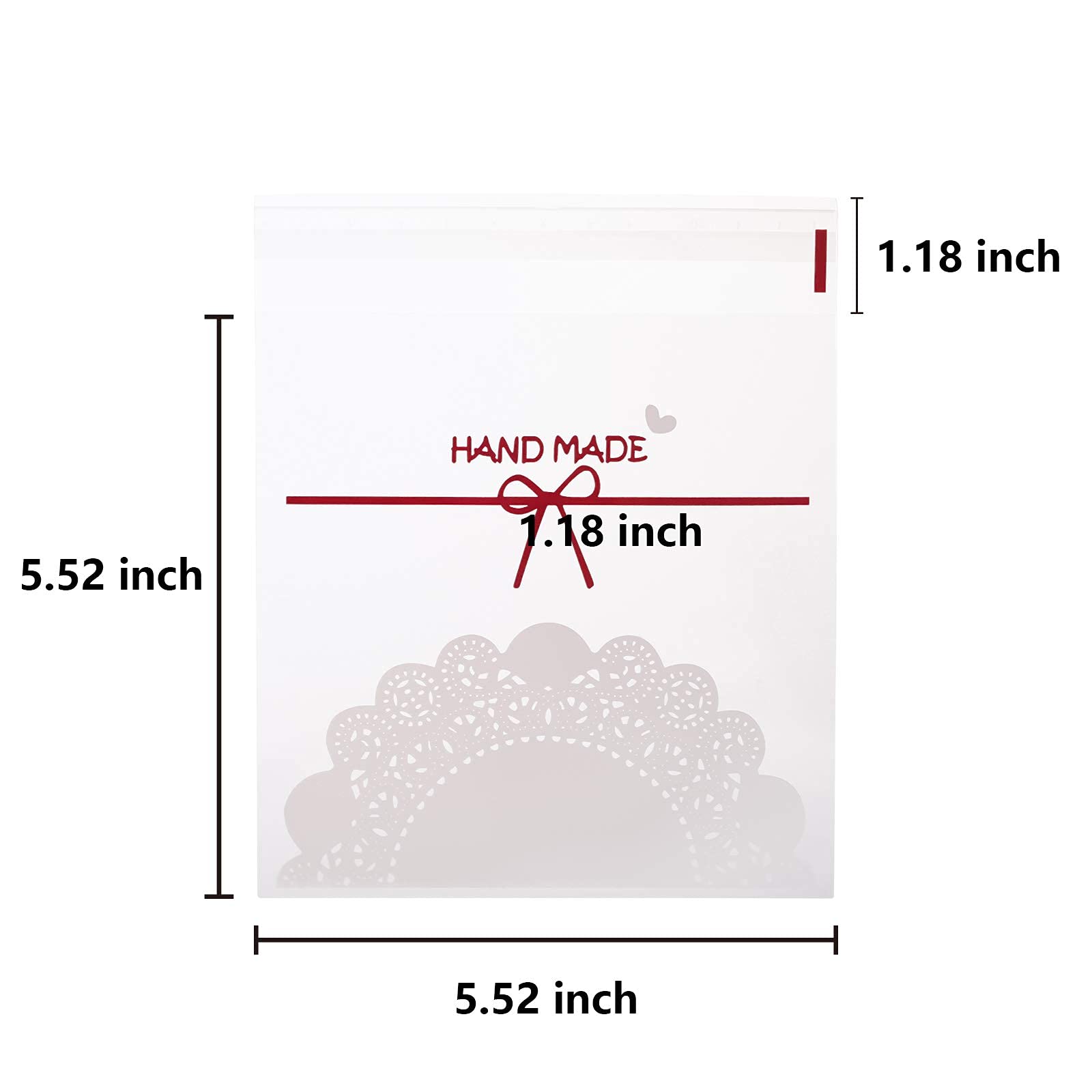 Topzea 500Pcs Self-Adhesive Cookie Bags, 5.5X5.5Inch Clear Treat Bags Diy Plastic Individual Candy Bags Decorating Favor Bag Cel