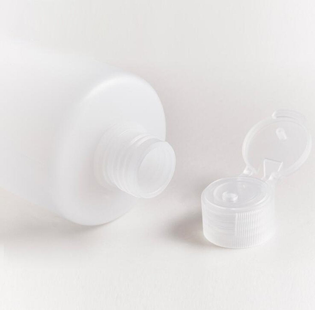 2Pcs Transparent Refillable Empty Plastic Cosmetic Squeezable Vial Bottles Jar Pot With Flip Cap Toner Lotion Shower Gel Shampoo