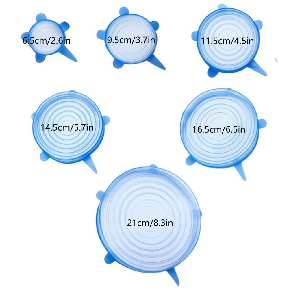 12 Pcs Silicone Stretch Lids Set, 6 Sizes, Reusable Food Storage Covers ,Silicone Bowl Covers,Flexible To Fit All Shape Of Conta
