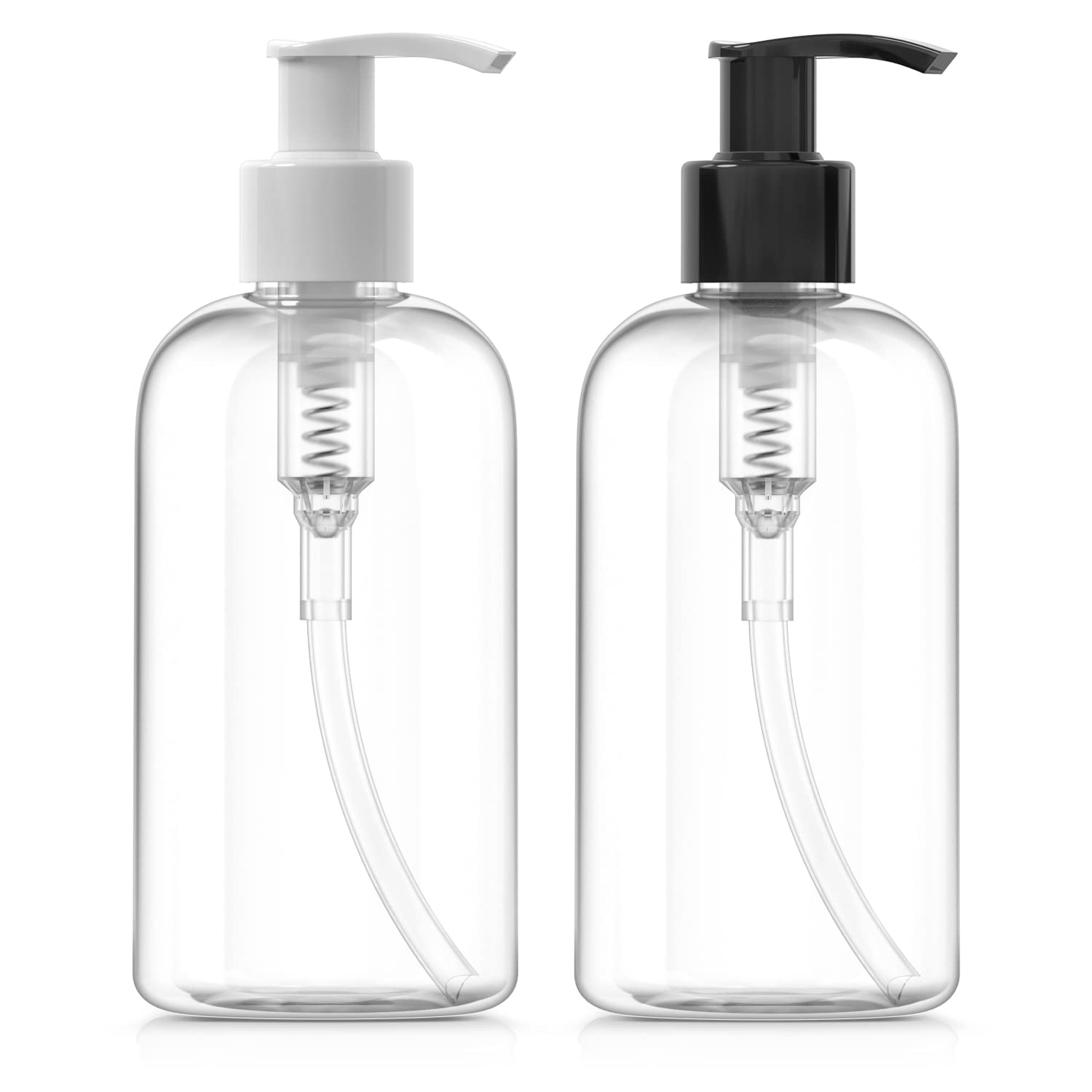 Bar5F Plastic Bottles With Pump Dispenser, 8 Oz  Leak Proof, Empty, Clear Refillable, Bpa Free For Body Wash, Moisturizer, Face