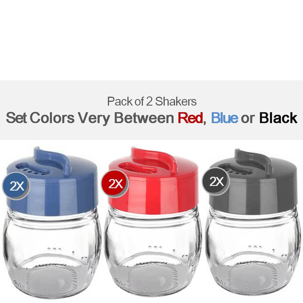 Glass Salt And Pepper Shaker Set, Spice Storage For Table Serving And Cooking With Dual Perforated Shaking Top - 3 Oz Spice Seas