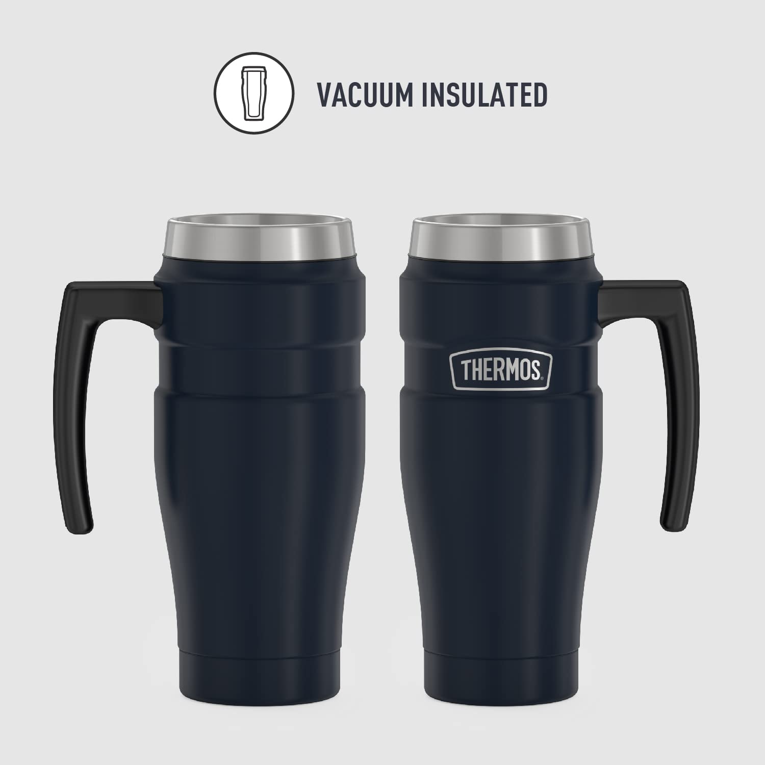 THERMOS Stainless King Vacuum-Insulated Travel Mug, 16 oz, Stainless Steel, Midnight Blue, Model SK1000