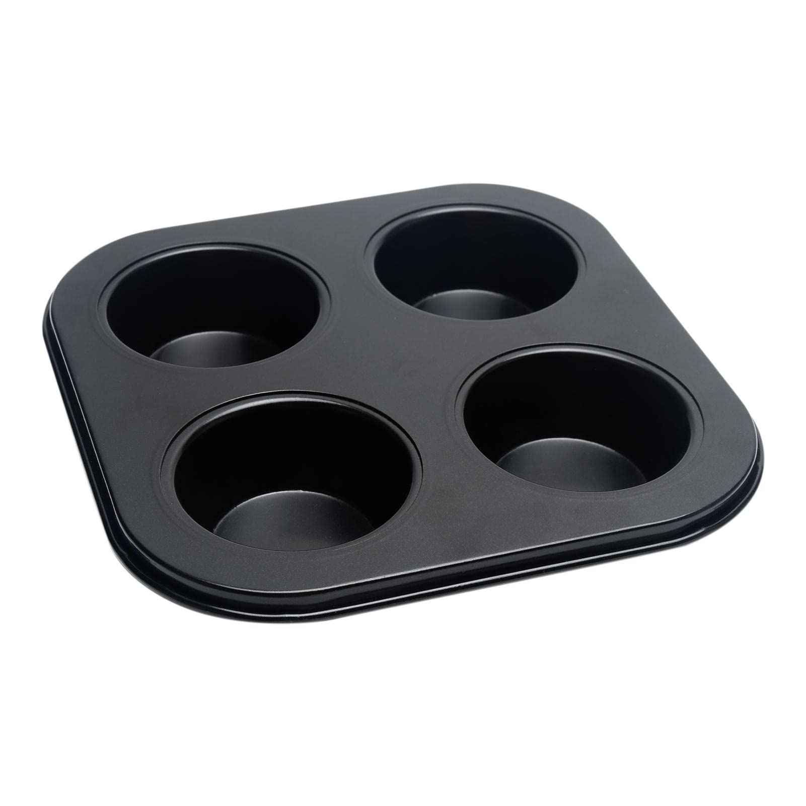 Lixternum 4 Cup Muffin Pan Mold, NonStick Cupcake Baking Tray, Mini Cake Tins for Baking, Pudding Tins & Trays for Oven Baking 