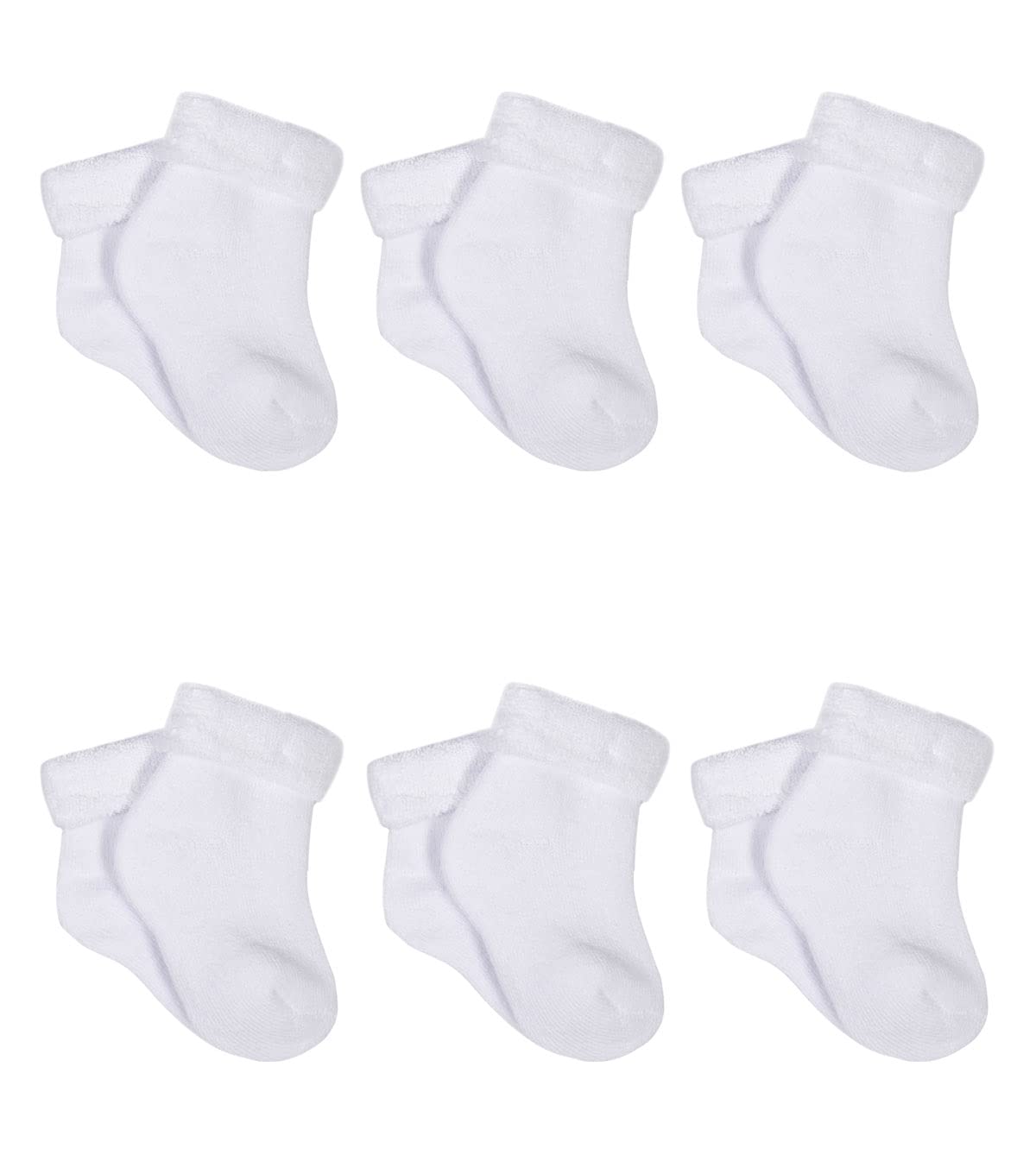 Gerber Baby 6-Pair Sock, White, 12 Months