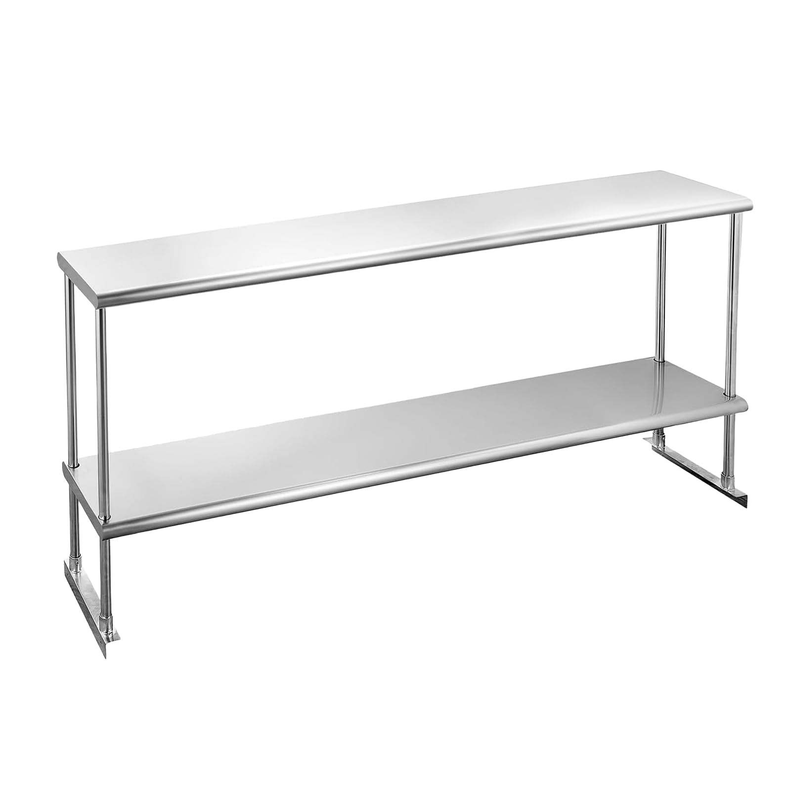 ROCKPOINT Stainless Steel overshelf for Prep Work Table 12 D x 72 W,Commercial Double Overshelf in Kitchen, Home,Restaurant,Gara
