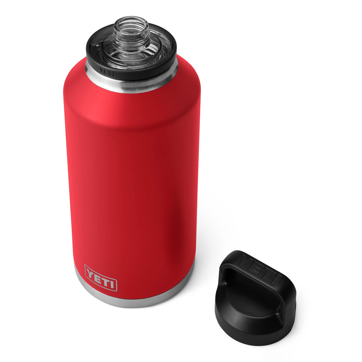 Yeti Rambler 64 Oz Bottle, Vacuum Insulated, Stainless Steel With Chug Cap, Rescue Red