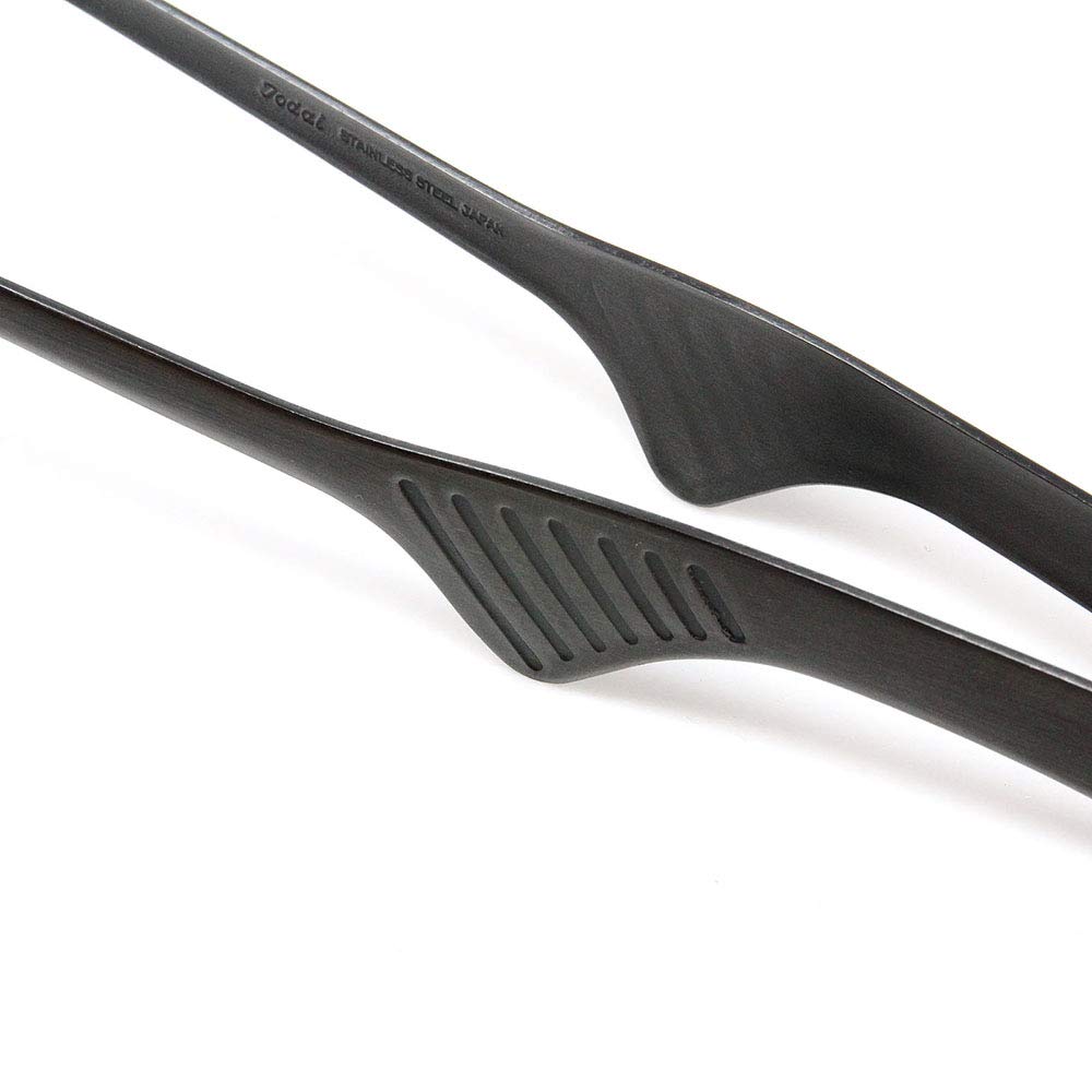 Todai 9.4-Inch Stainless Steel Non-Slip Yakiniku Bbq Tongs (Black)
