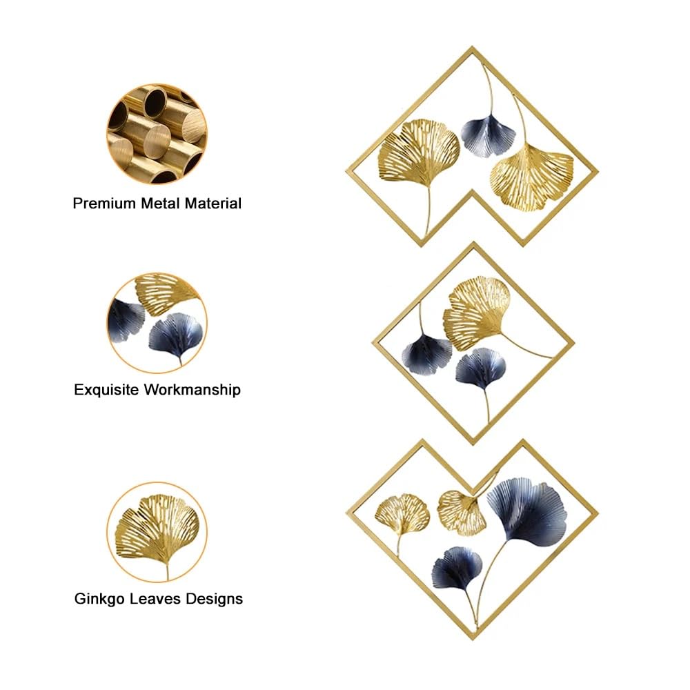 Design World Gifts And Interiors Metal Wall Art | Wall Decor/Wall Sculpture/Gingko Leaf Hanging/Decor | For Living Room, Office,