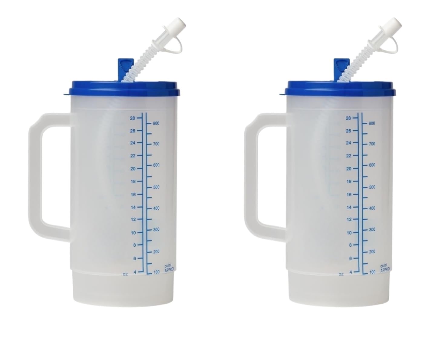 Sandhill Tools Insulated Lightweight Drinking Water 28 oz Mug with Graduations Large Carry Handle With Straw (Pack of 2)