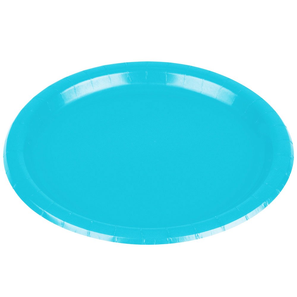 Caribbean Blue Round Paper Plates - 6.75'' (Pack Of 20) - Perfect For Parties, Celebrations & Picnics