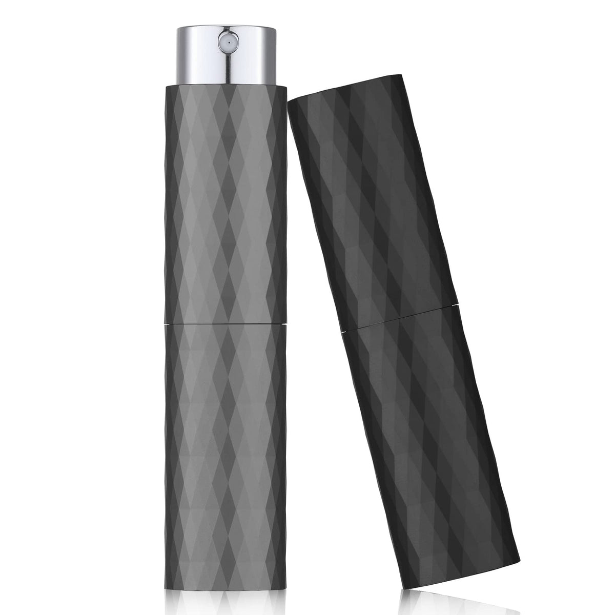 Lisapack 8Ml Perfume Atomizer Spray Bottle (2 Pcs) Empty Cologne Dispenser Portable (Black, Grey)