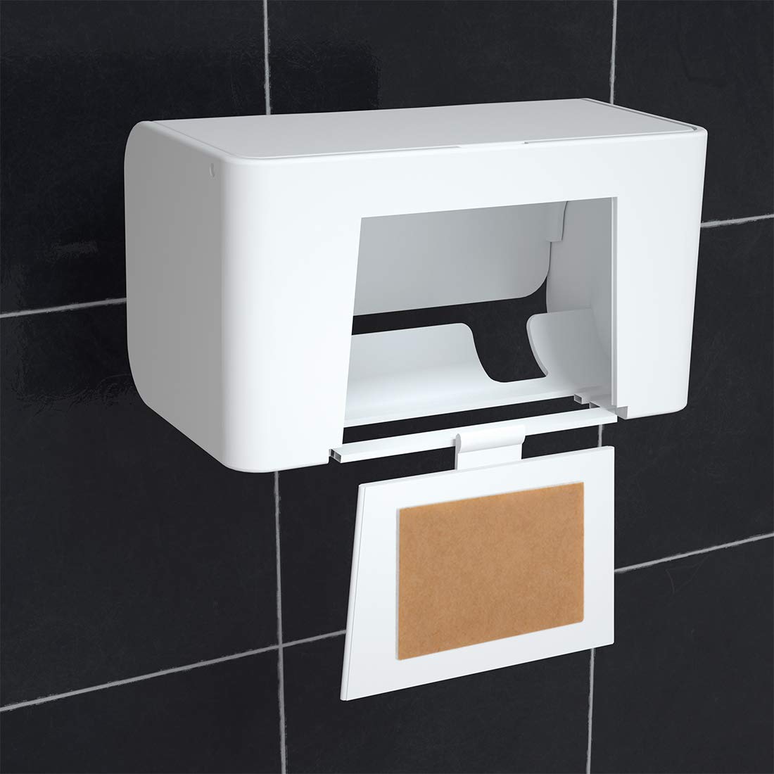 Yrwxdy Toothbrush Holder Wall Mounted With Cover, Self Adhesive Toothbrushes Holder Perfect For Dorm Bathrooms And Shower, Holds