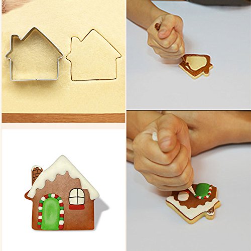 WOTOY Small Key and House Cookie Cutters Set - Stainless Steel