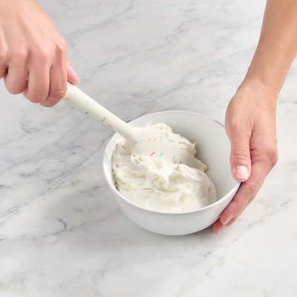 Trudeau Confetti Silicone 11 Inch Jar Spatula, 11'', White