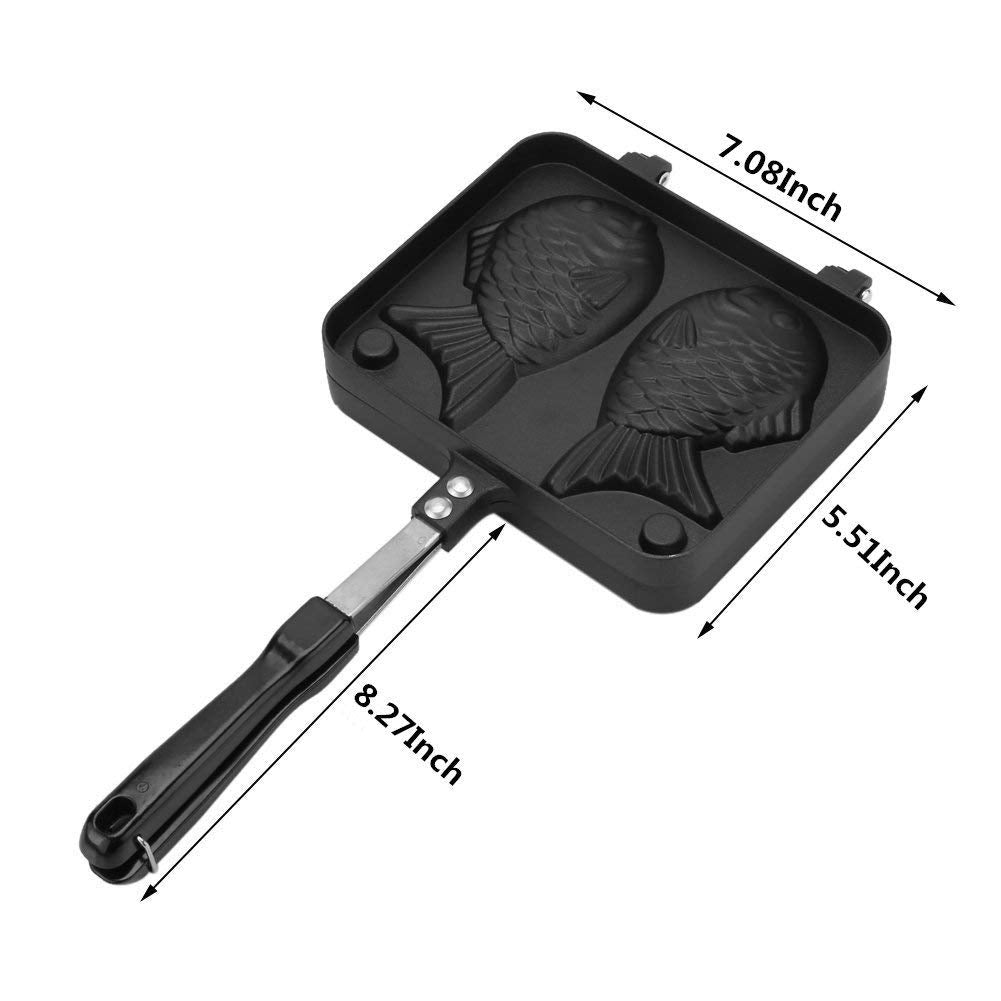 Japanese Double Pan, Nonstick Fish-Shaped Pancake Waffle Maker Egg Bubble Pan Aluminum Alloy Baking Plate For Home Kitchen Use (
