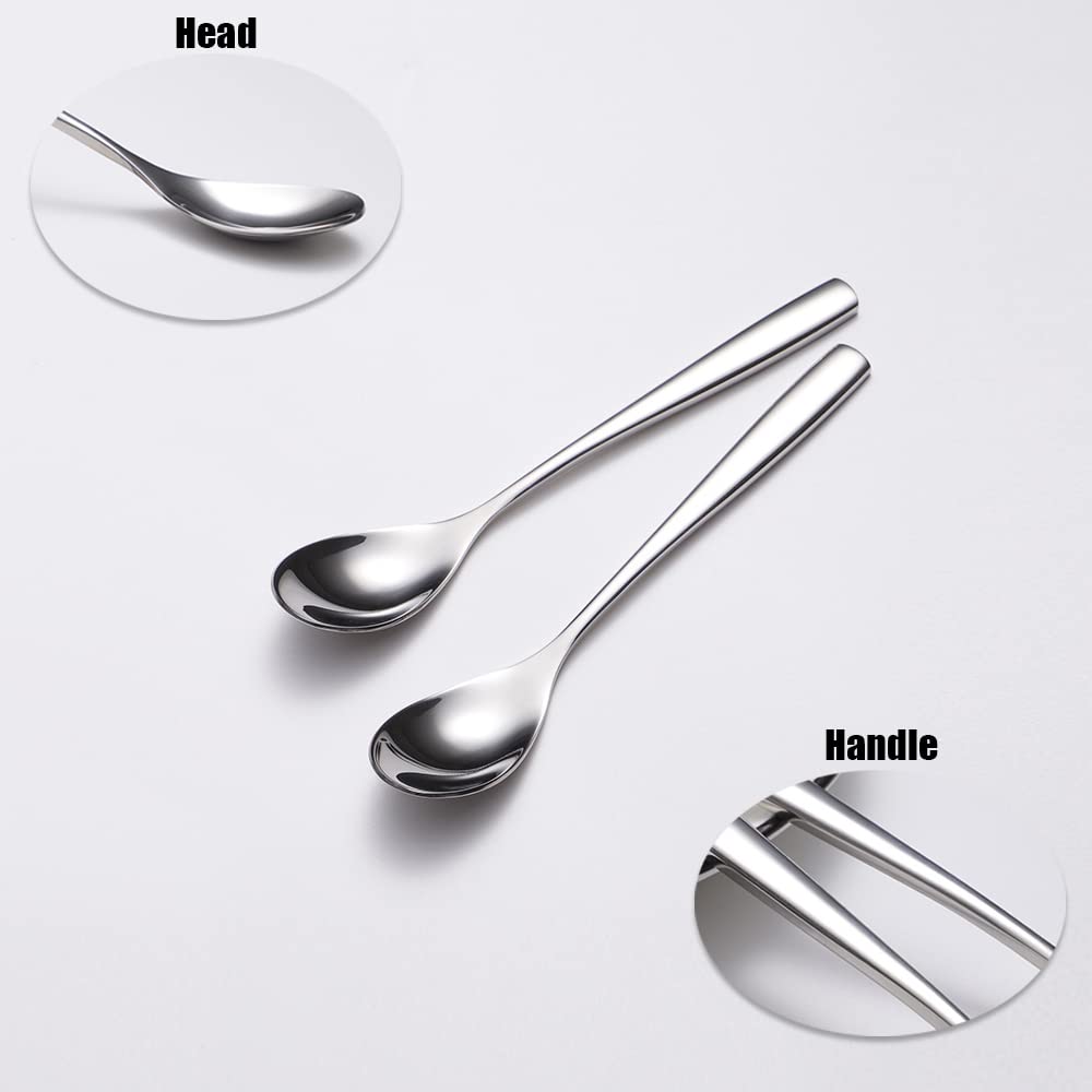 Wenkoni 6.1''Small Dessert Spoons, Yogurt Spoons,Coffee Spoons,Espresso Spoons,Ice Cream Spoons,18/8 (Sus 304) Stainless Steel S