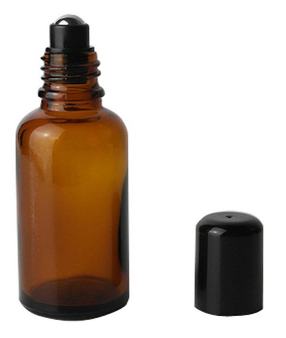 3Pcs 30Ml Brown Glass Empty Roll On Bottles Essential Oil Perfume Roller Bottles With Stainless Steel Roller Balls For Essential