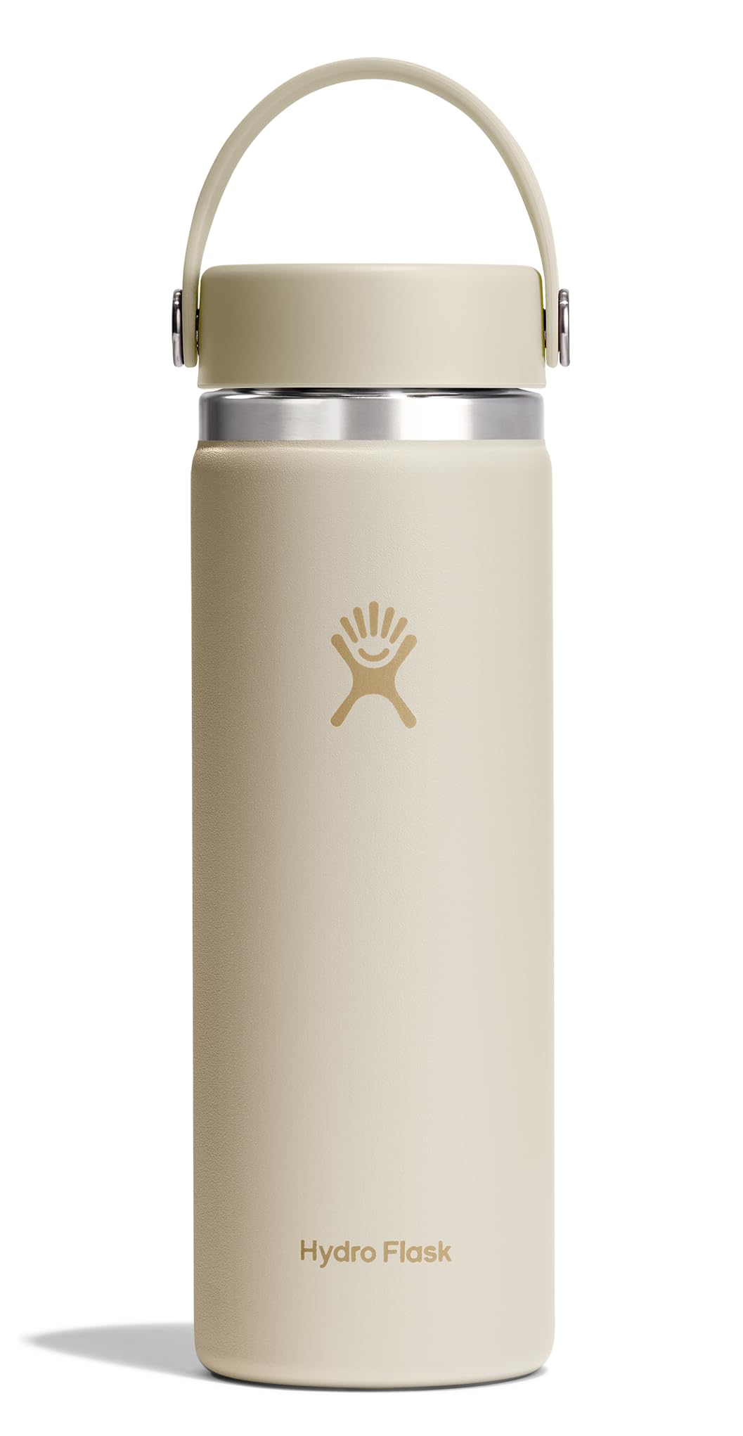 Hydro Flask Water Bottle - Insulated Stainless Steel - Wide Mouth Flex Lid, Non Spill, Leakproof and Refillable in 20 Oz Coconut
