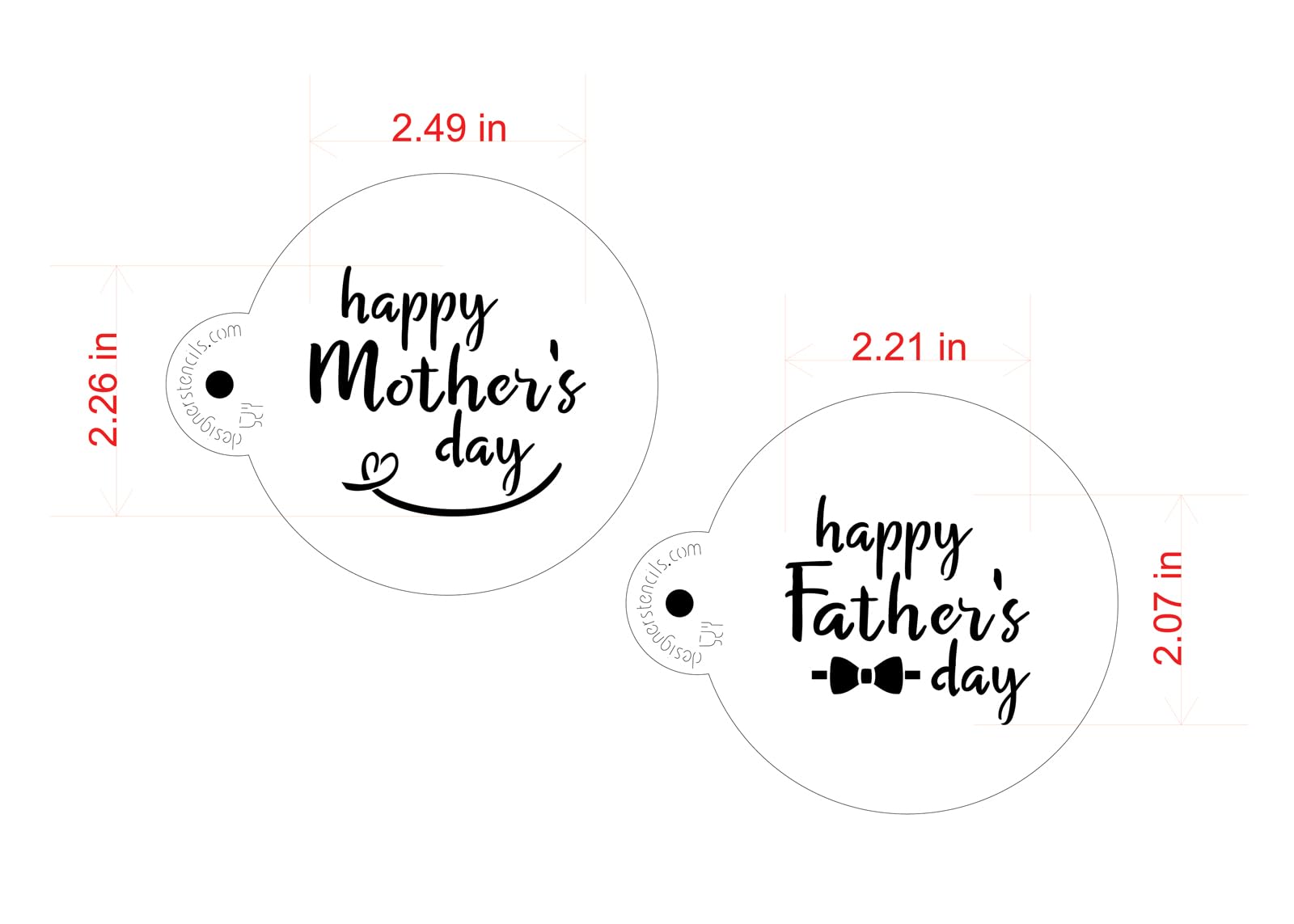 Happy Mother'S And Father'S Day Cookie Stencil | Decorating Template Cookie Cake Stencils | Reusable Stencils Stencils | C1057 B